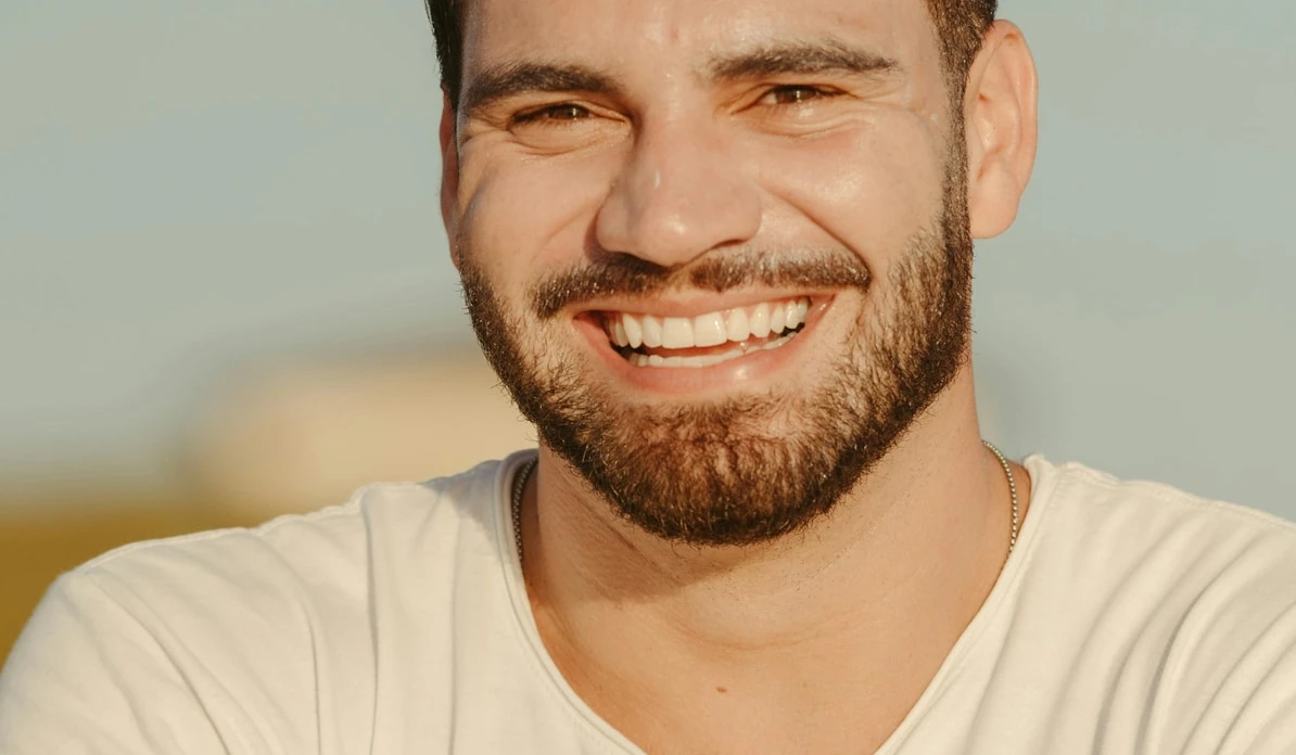 Smiling person outdoors