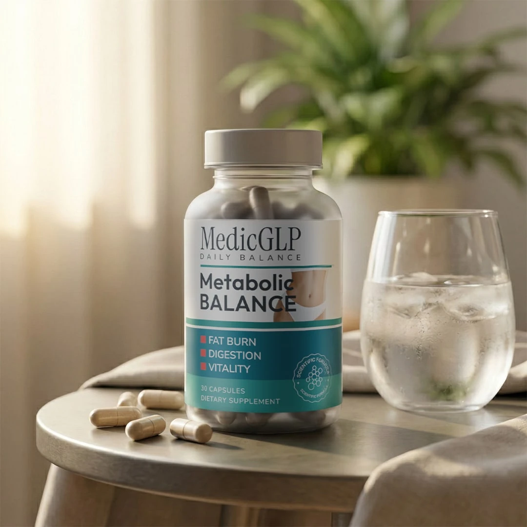 MedicGLP metabolic support capsules packaging, front view