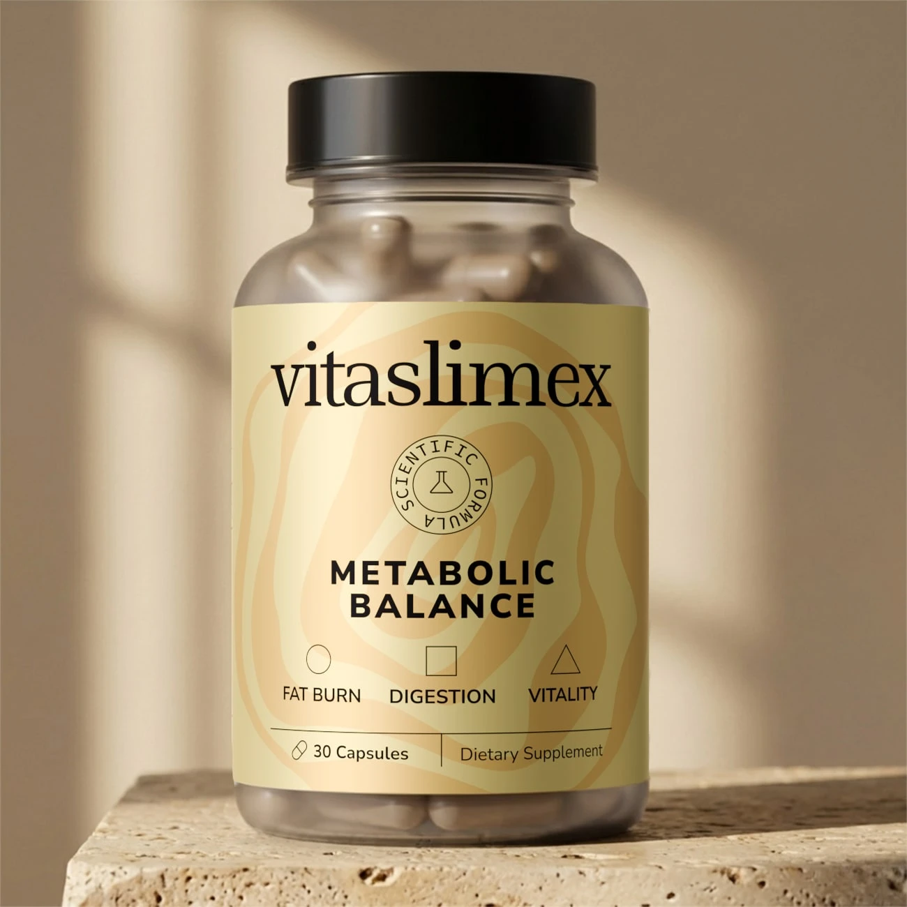 Vitaslimex metabolic support capsules packaging, front view